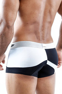 Agacio Black/White/Blue Asymmetric Boxer Trunk thumbnail 2