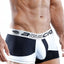 Agacio Black/White/Blue Asymmetric Boxer Trunk