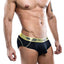Agacio Black/Yellow Nylon Bikini Brief