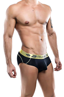 Agacio Black/Yellow Nylon Bikini Brief thumbnail 1