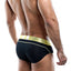 Agacio Black/Yellow Nylon Bikini Brief