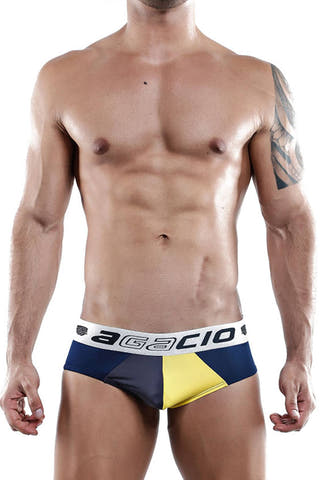 Agacio Circus Brief in Navy/Yellow
