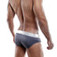 Agacio Grey/White Color-Block Sporty Brief