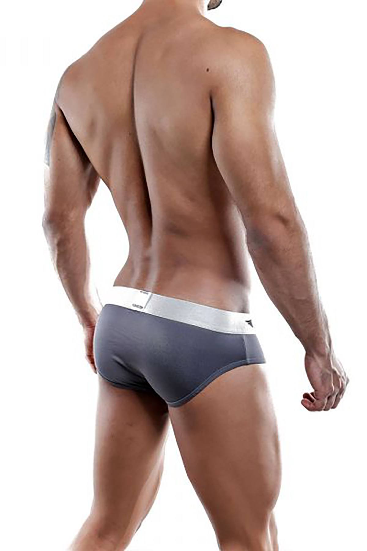 Agacio Grey/White Color-Block Sporty Brief