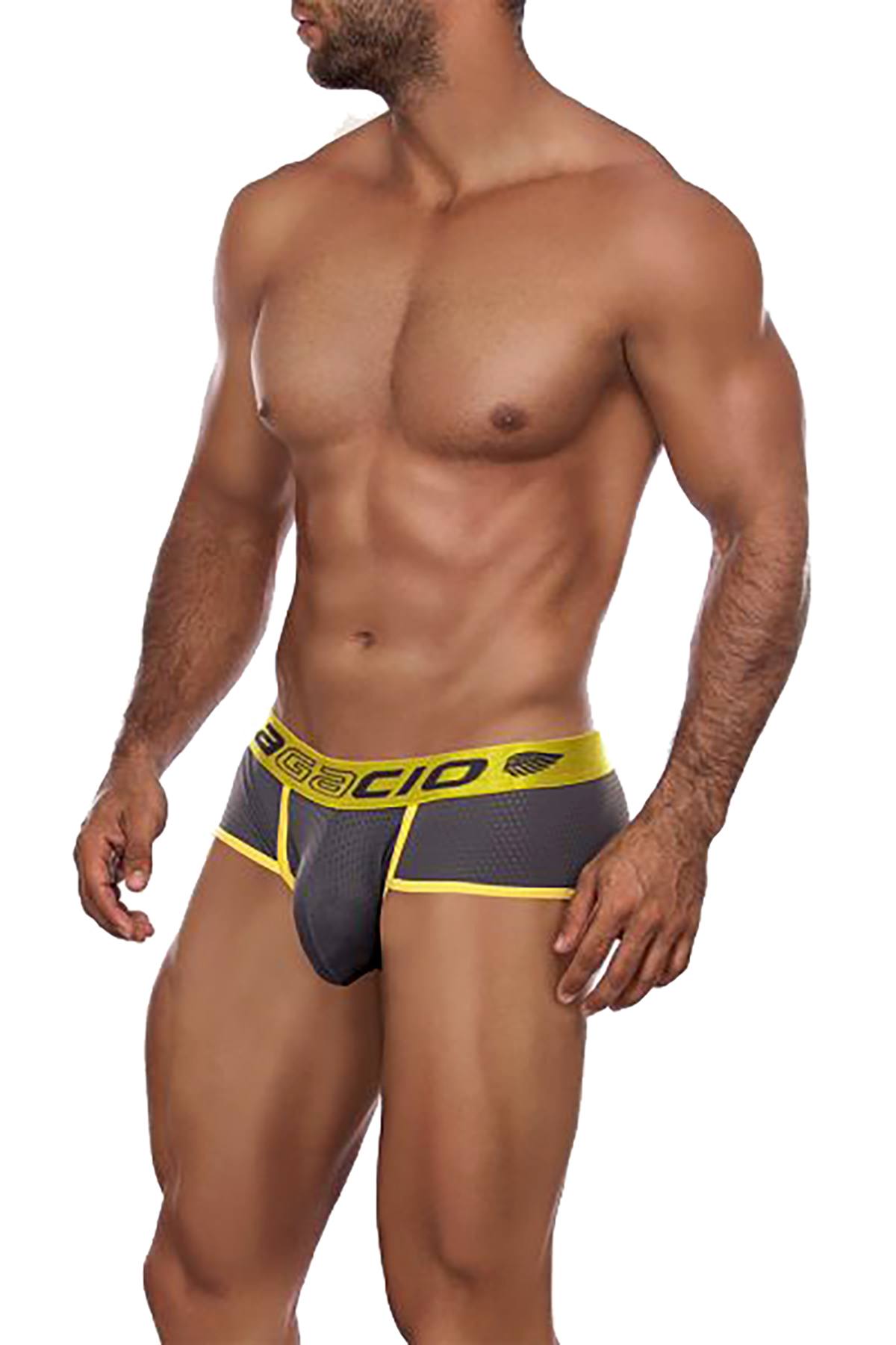 Agacio Grey/Yellow Warm Mesh Brief