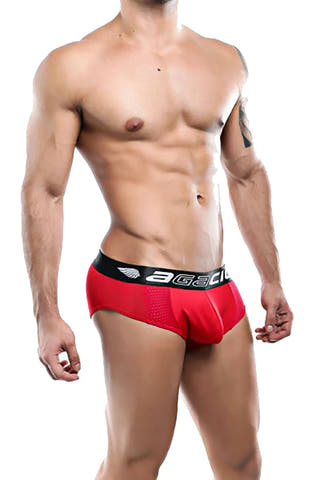 Agacio Red Mesh-Panel Bikini Brief