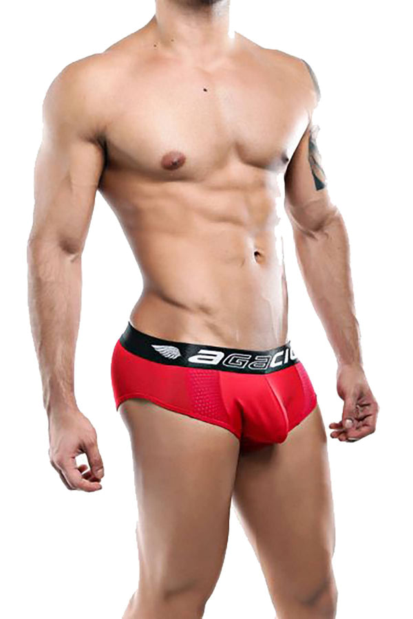 Agacio Red Mesh-Panel Bikini Brief