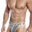Agacio Sport Mesh Contrast Piping Thong in Grey/Yellow