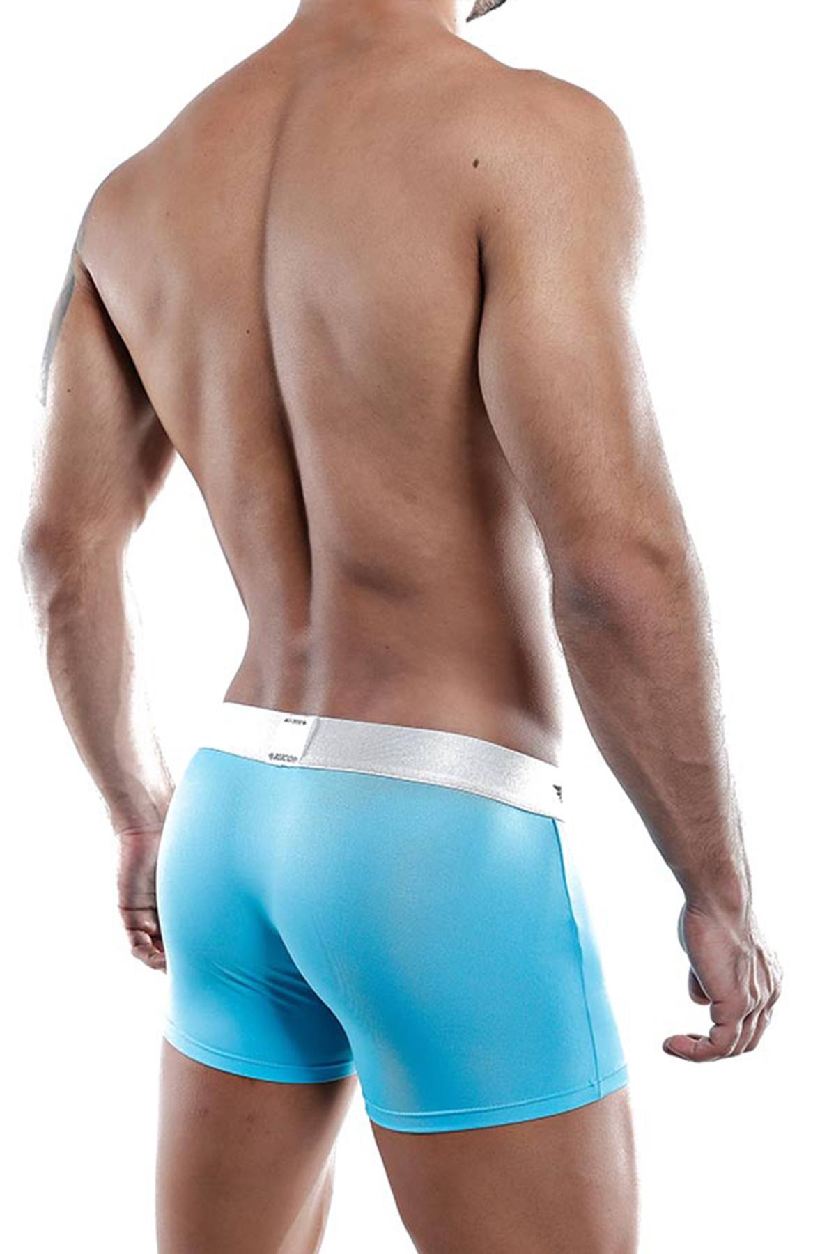 Agacio Sport Mesh Pouch Boxer Brief in Turquoise/Grey