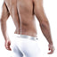 Agacio Sport Mesh Pouch Boxer Brief in White/Turquoise