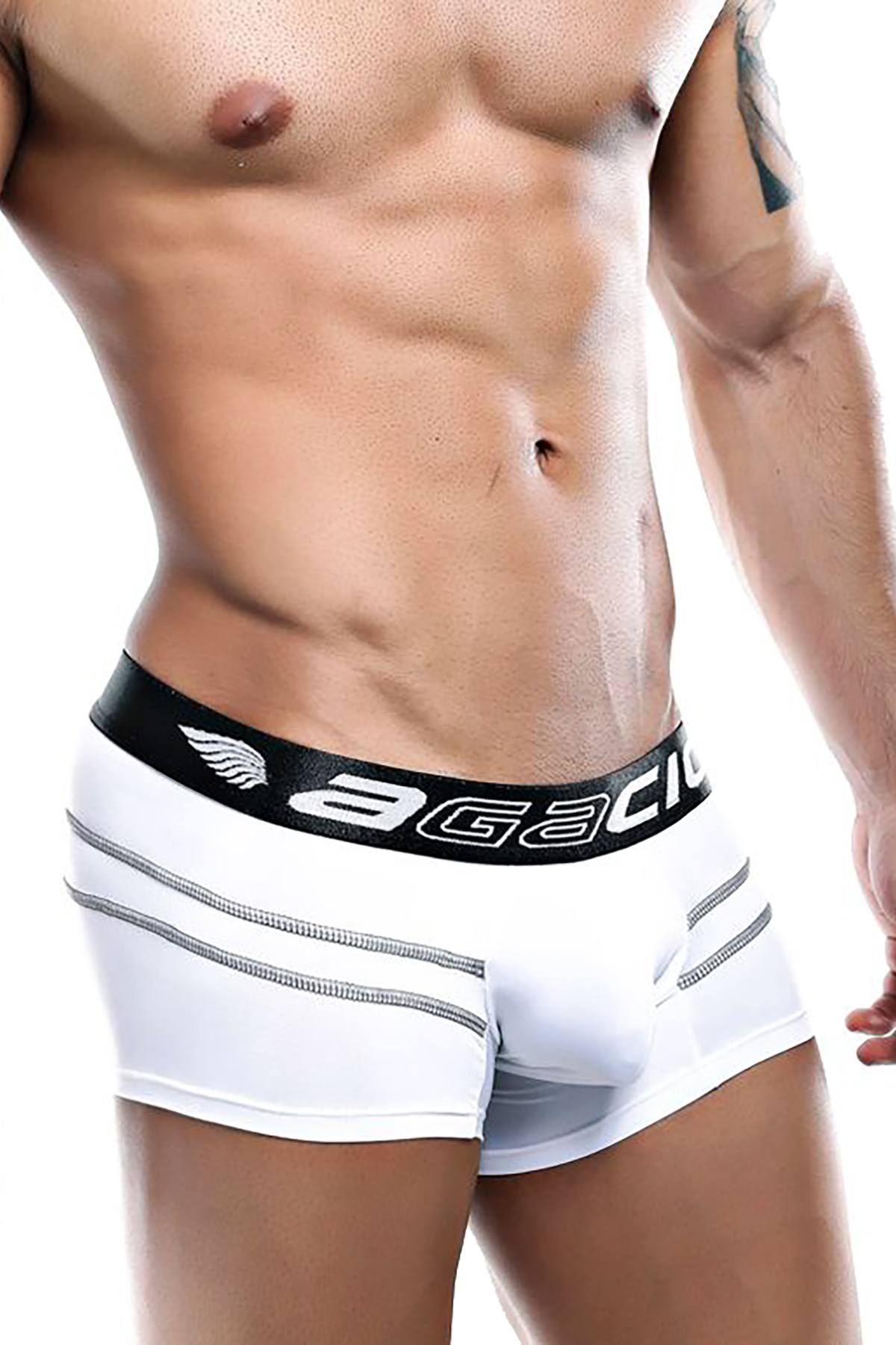 Agacio White/Black Boxer Trunk
