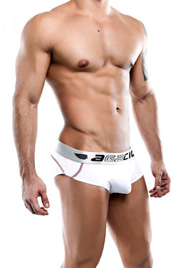 Agacio White/Red Nylon Bikini Brief thumbnail 1