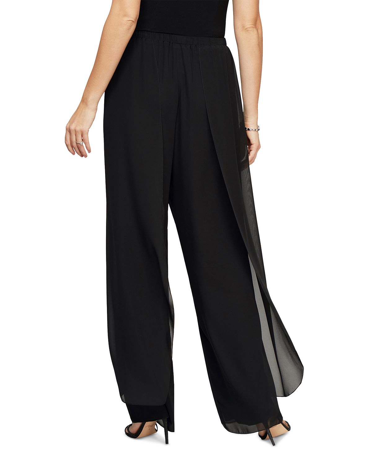 Alex Evenings Flyaway Straight-leg Pants Black