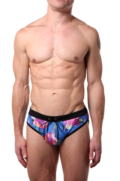 Alexander Cobb Black/Blue Crete Swim Brief