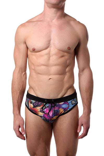 Alexander Cobb Black/Multi Solomon-Sea Swim Brief