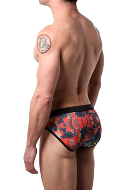 Alexander Cobb Black/Orange King Minos Swim Brief thumbnail 2
