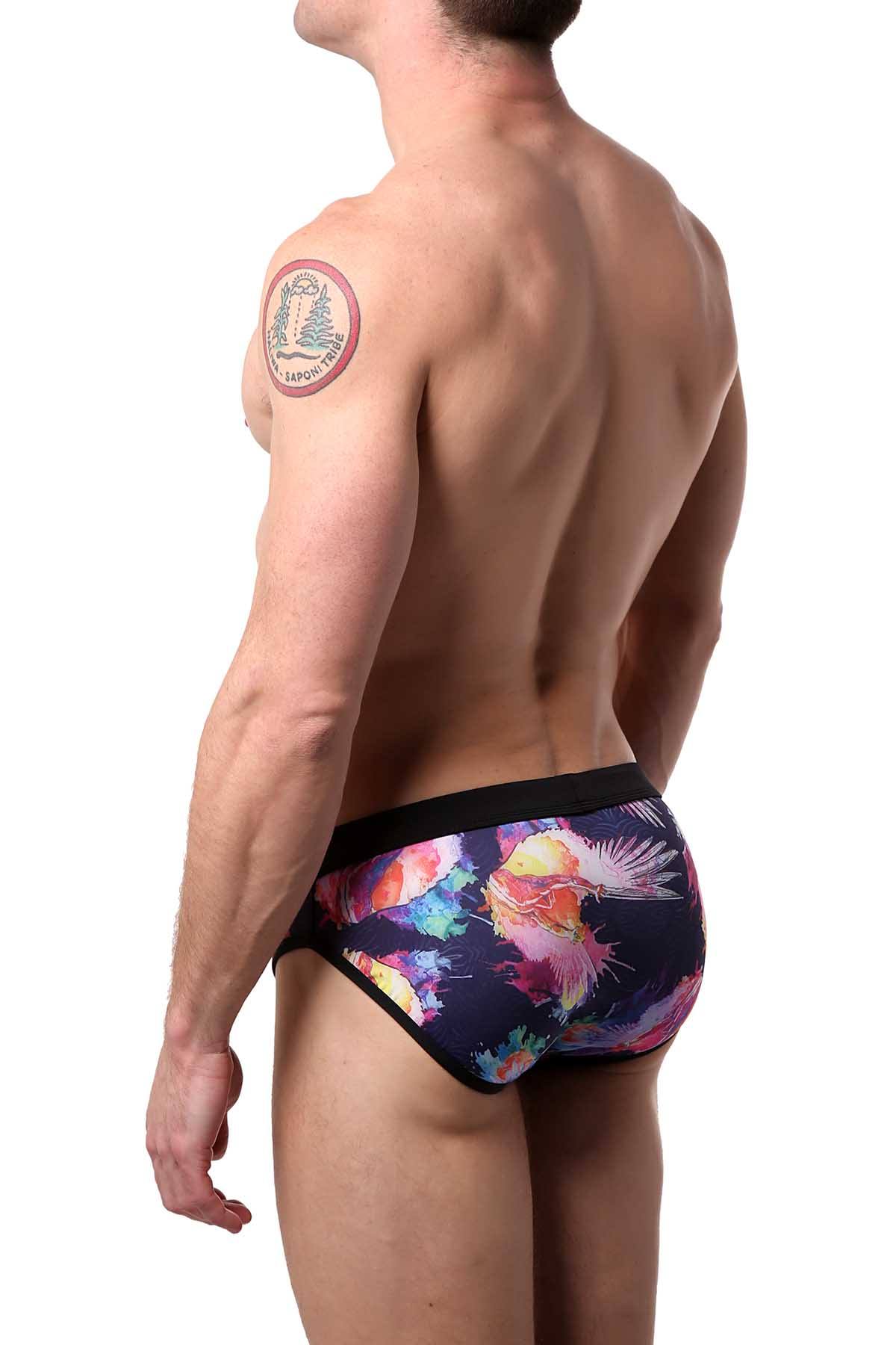 Alexander Cobb Black/Purple Crete2 Swim Brief