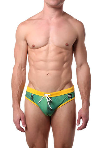 Alexander Cobb Green/Yellow Neo Swim Brief