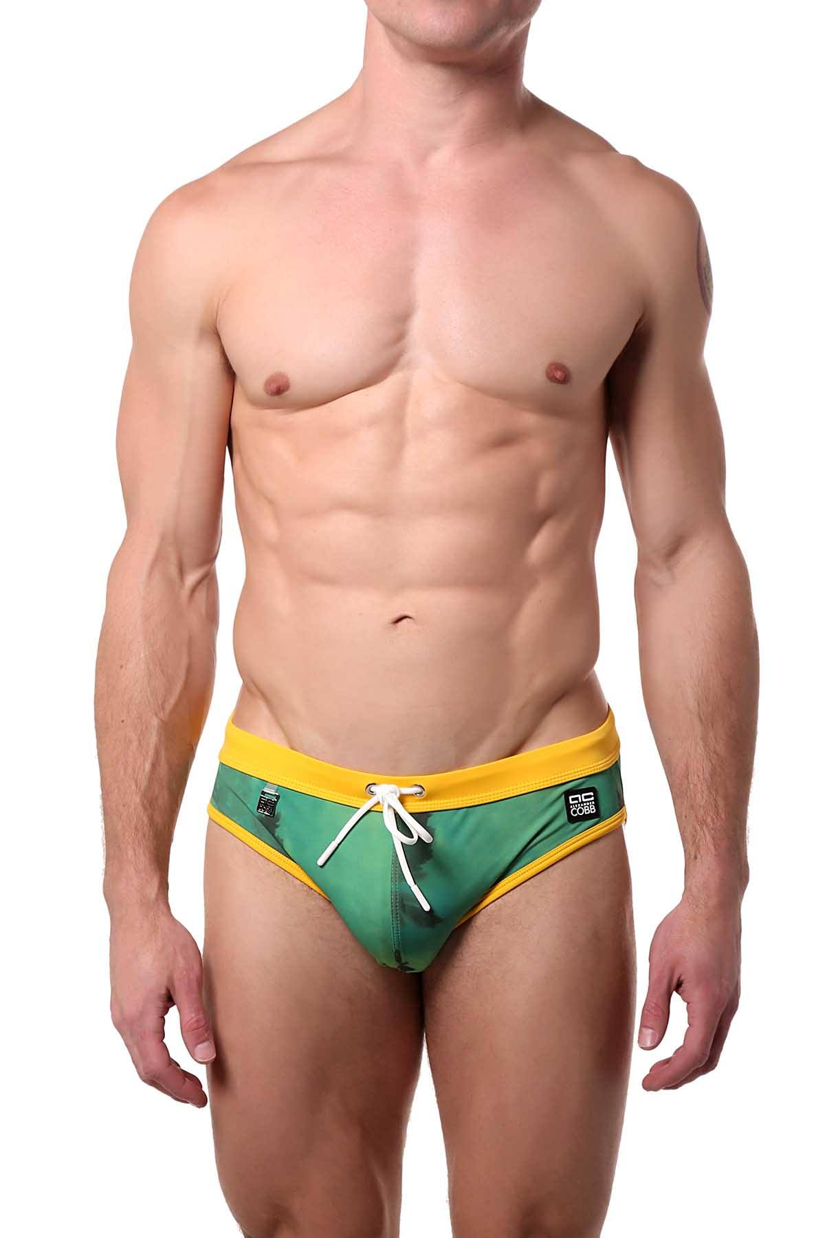 Alexander Cobb Green/Yellow Neo Swim Brief