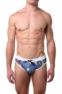 Alexander Cobb Navy/Multi Icarus Swim Brief thumbnail 1