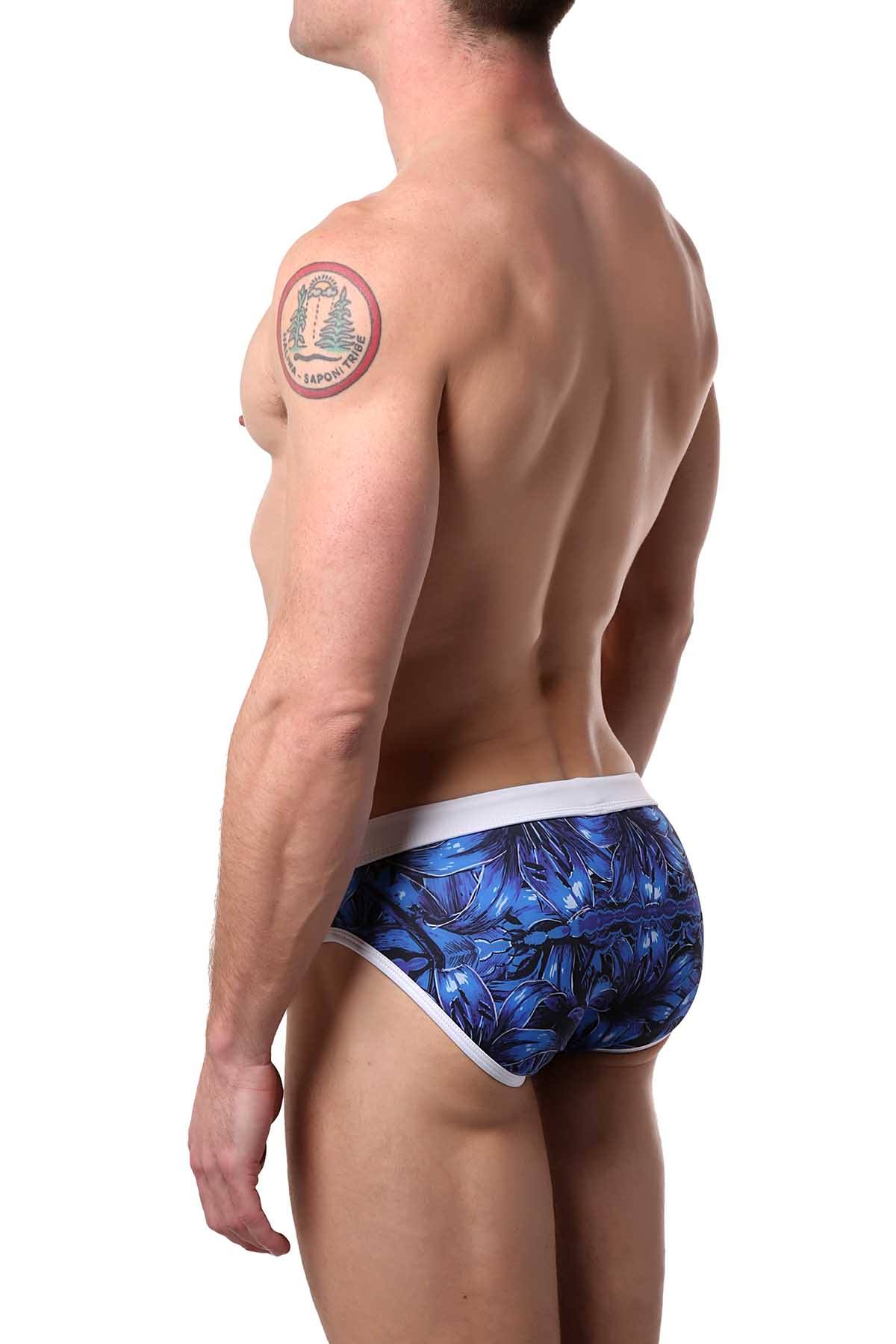 Alexander Cobb Navy/White Night-Flower Swim Brief