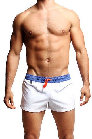Alexander Cobb Pure White Blue Swim Short