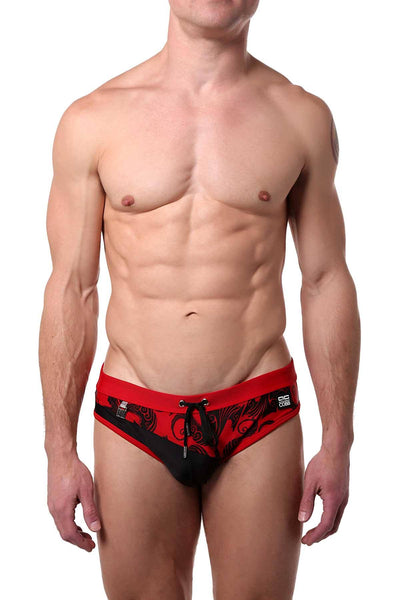 Alexander Cobb Red/Black Ross-Sea Swim Brief