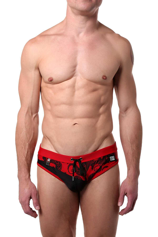 Alexander Cobb Red/Black Ross-Sea Swim Brief