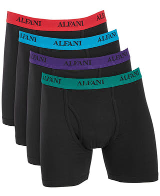 Alfani 4-pk. Boxer Briefs Black With Color WB