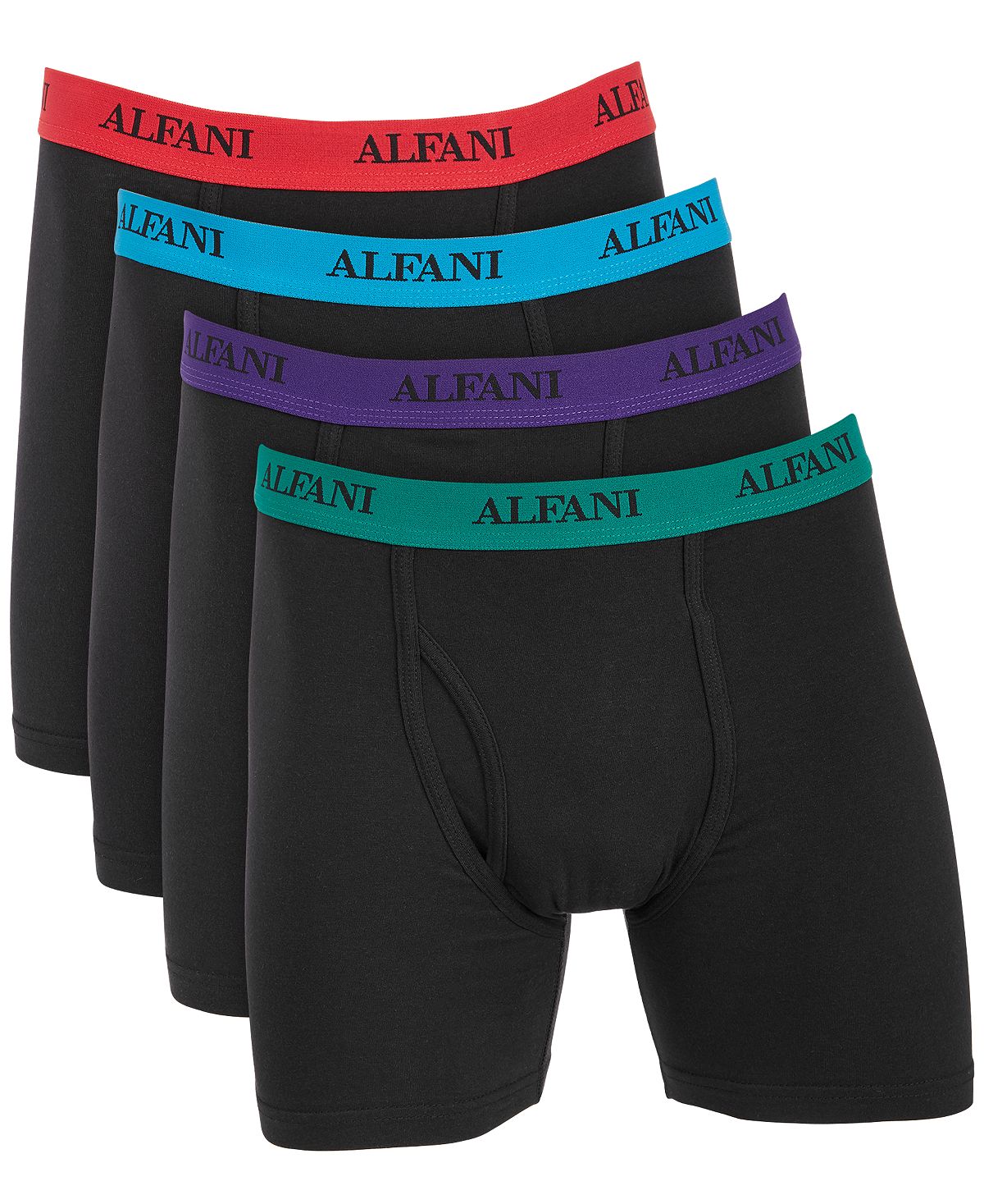 Alfani 4-pk. Boxer Briefs Black With Color WB