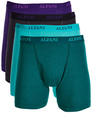 Alfani 4-pk. Cotton Boxer Briefs Green
