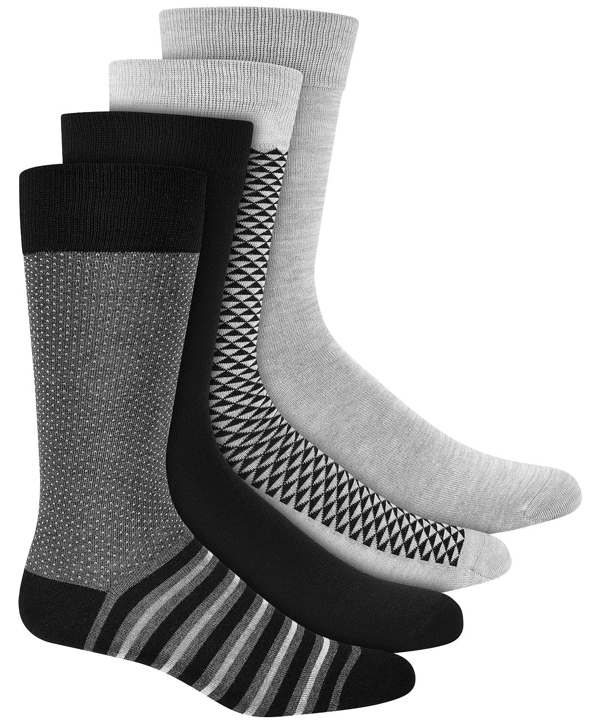 Alfani 4pk. Crew Socks Black/ Grey
