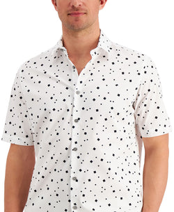 Alfani Abstract Geo Print Shirt Bright White thumbnail 3