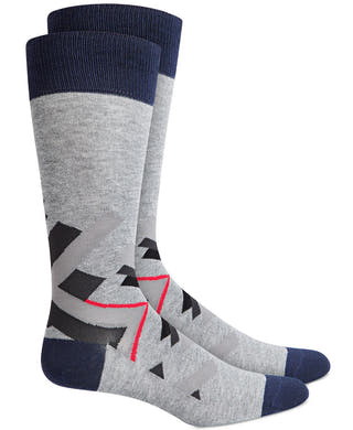 Alfani Abstract Geometry Socks Grey Multi