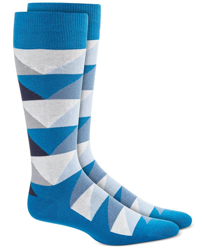 Alfani Abstract Triangle Socks Blue