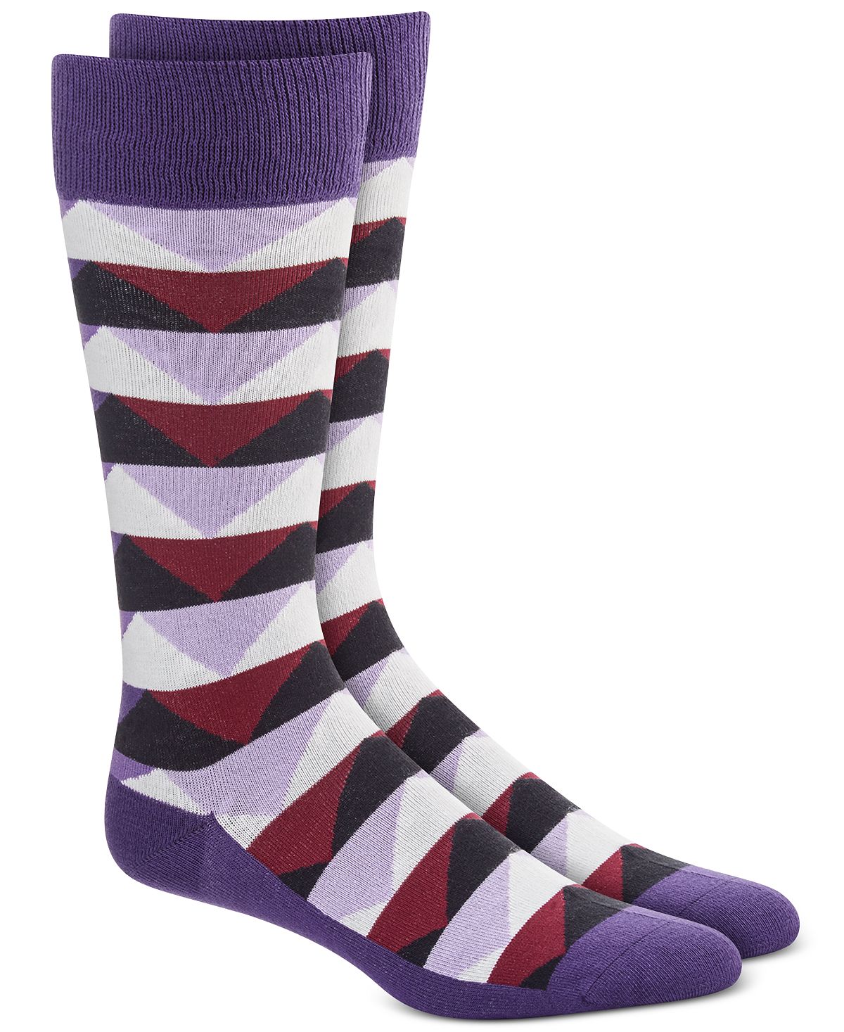 Alfani Abstract Triangle Socks Purple