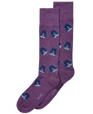 Alfani Alfatech By Assorted Origami Dress Socks Purple Blue