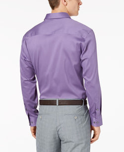 Alfani Alfatech By Bedford Cord Classic/regular Fit Dress Shirt Amethyst thumbnail 3