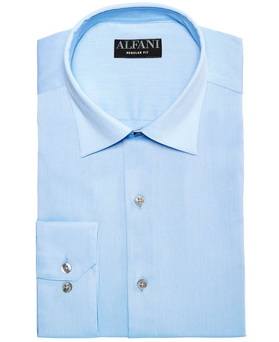 Alfani Alfatech By Bedford Cord Classic/regular Fit Dress Shirt Light Blue