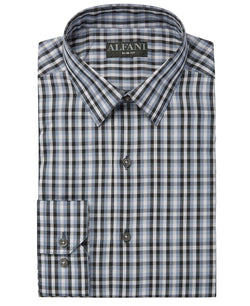 Alfani Alfatech Gingham Dress Shirt Grey thumbnail 1