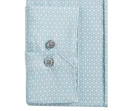Alfani Alfatech Slim-fit Performance Stretch Moisture-wicking Wrinkle-resistant Cube-print Dress Shirt Lt Green White thumbnail 2