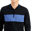 Alfani Baseball Ottoman Quarter Zip Sweatshirt Deep Black