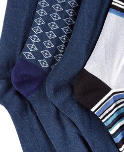 Alfani Blue Printed Crew Socks 4 Pk. Navy Pack thumbnail 2