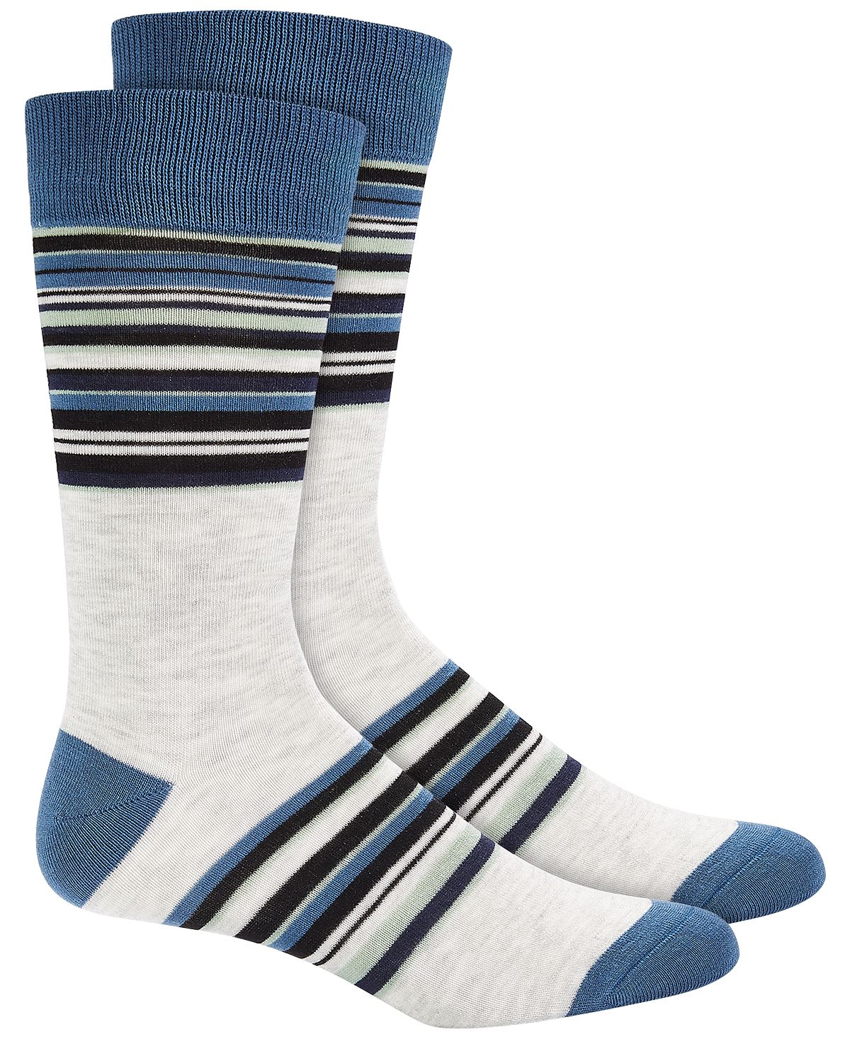 Alfani Blue Stripe Crew Socks Blue