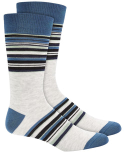 Alfani Blue Stripe Crew Socks Blue thumbnail 1