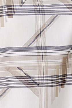 Alfani Bright White/Beige Grid-Print Shirt thumbnail 3
