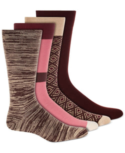 Alfani Burgundy Printed Crew Socks 4 Pk. Burgundy Pack thumbnail 1