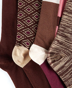 Alfani Burgundy Printed Crew Socks 4 Pk. Burgundy Pack thumbnail 2