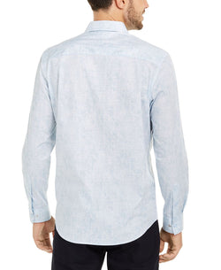 Alfani Classic-fit Abstract Plaid Shirt Faded Blue thumbnail 2
