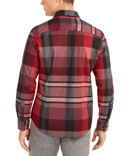 Alfani Classic-fit Plaid Shirt Cherry Candy thumbnail 2